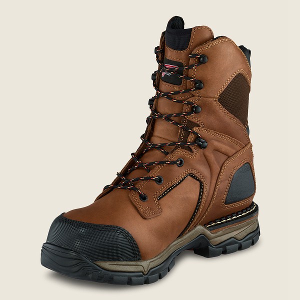 Red Wing Safety Bot Erkek - Flexforce® - 8-Inch Waterproof Toe - Kahverengi/Siyah - 92CQEKMDU